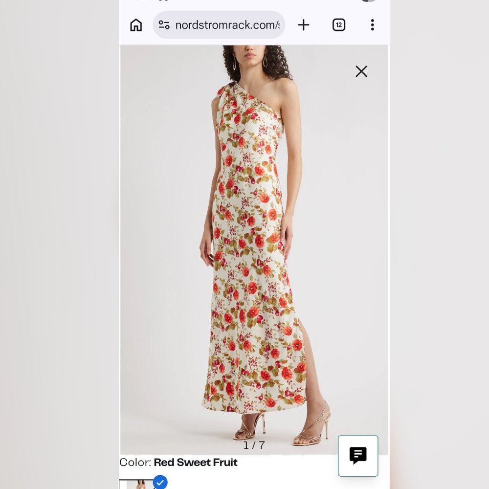 Bow One-Shoulder Maxi Dress